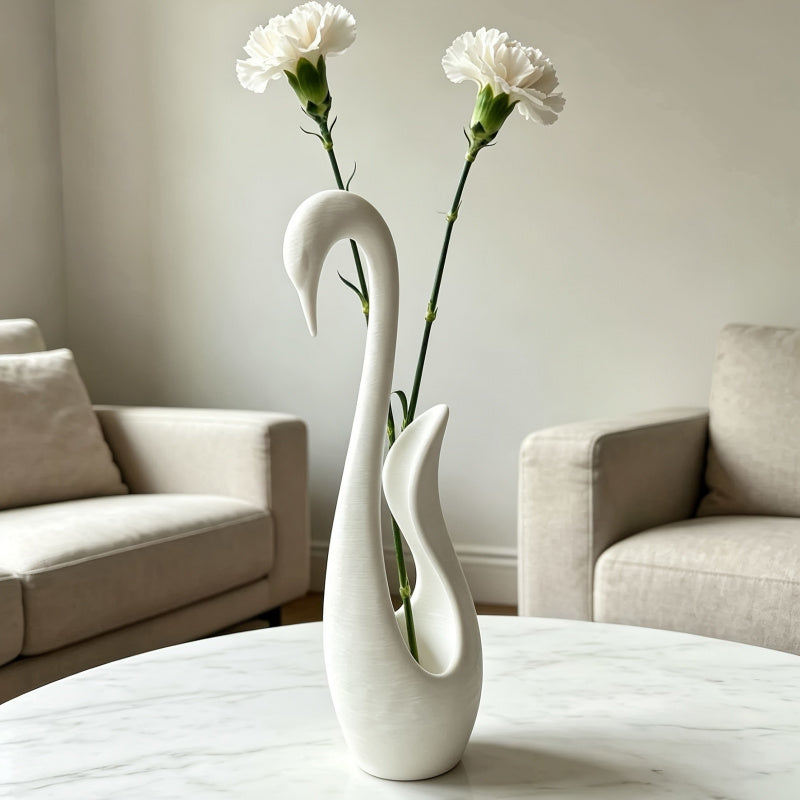 Plastic Abstract Swan Decorative Vase