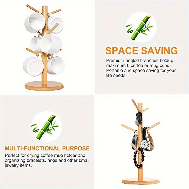6-Hook Coffee Mug Holder Tree