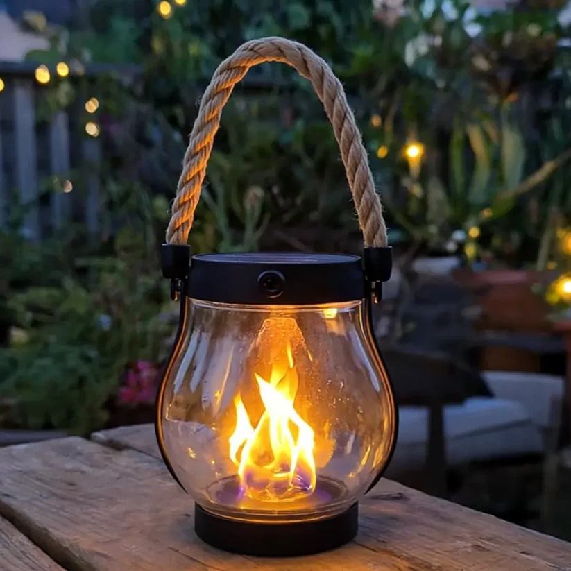 Solar Lantern with Realistic Flame Effect