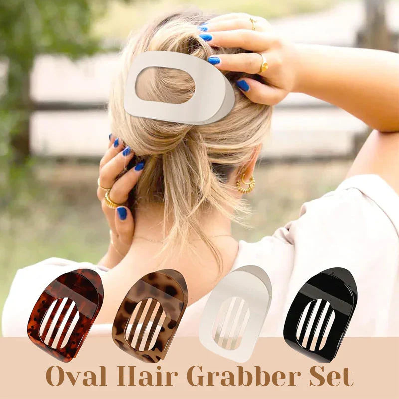 Sleek Oval Hair Clip Set