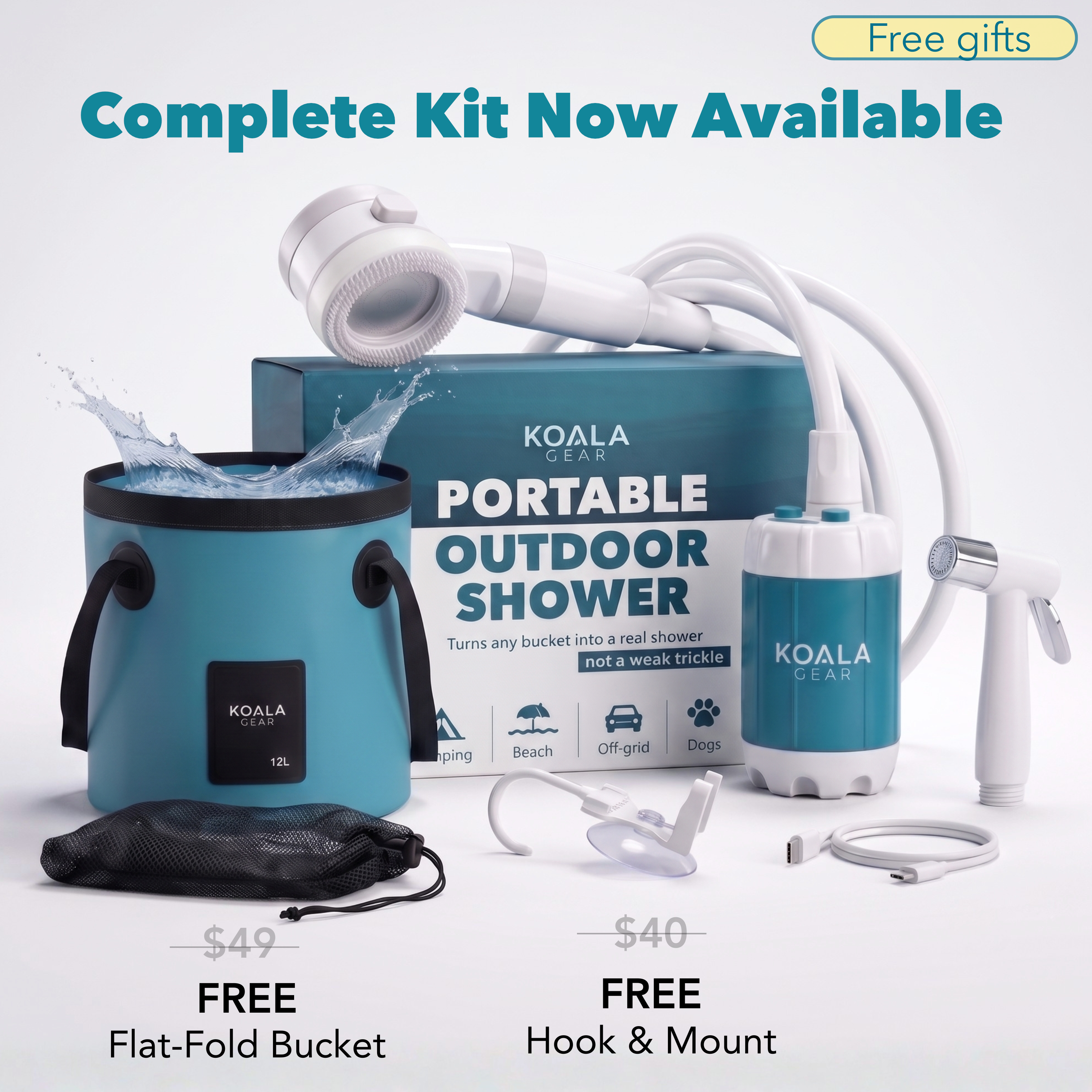 KoalaGear™ Portable Shower Kit