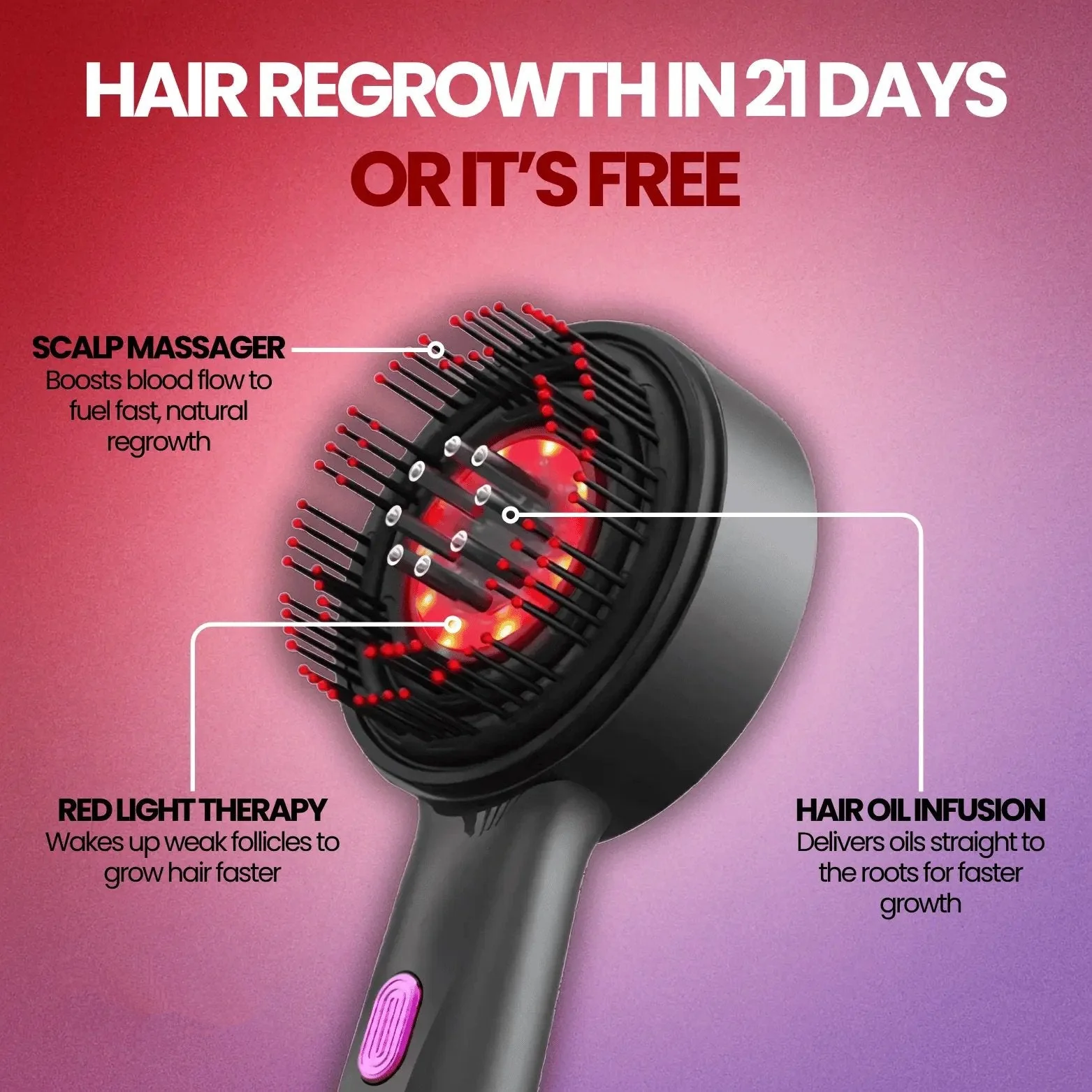 Red Light Therapy Scalp Massager