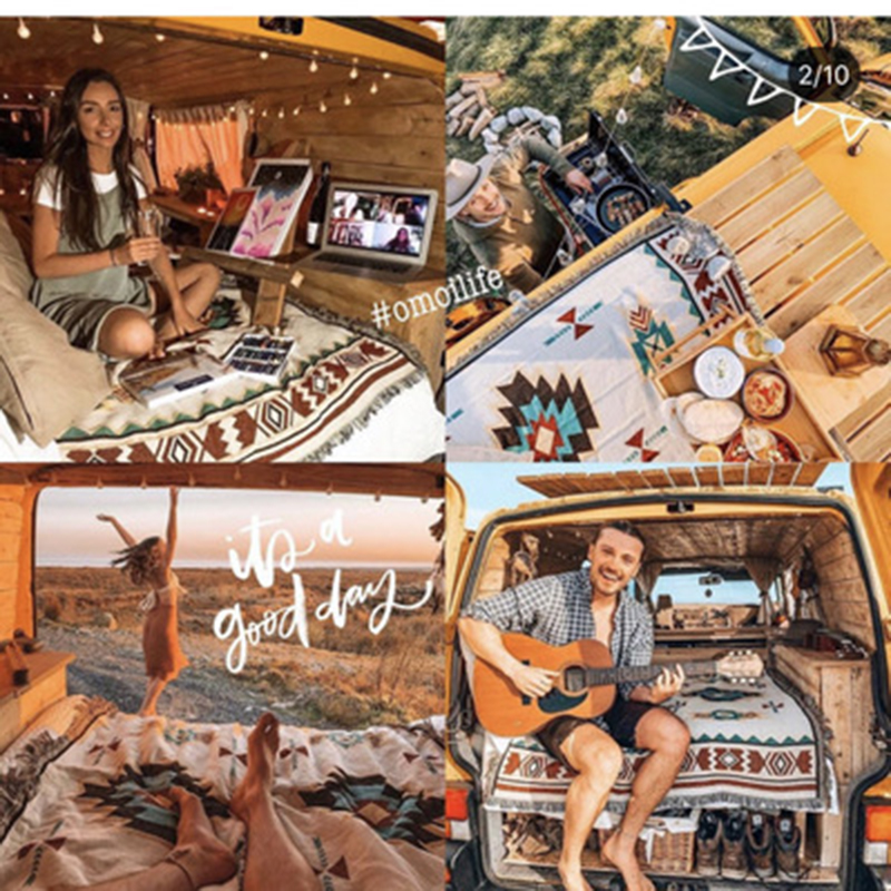 Geometric Aztec Throw Blanket