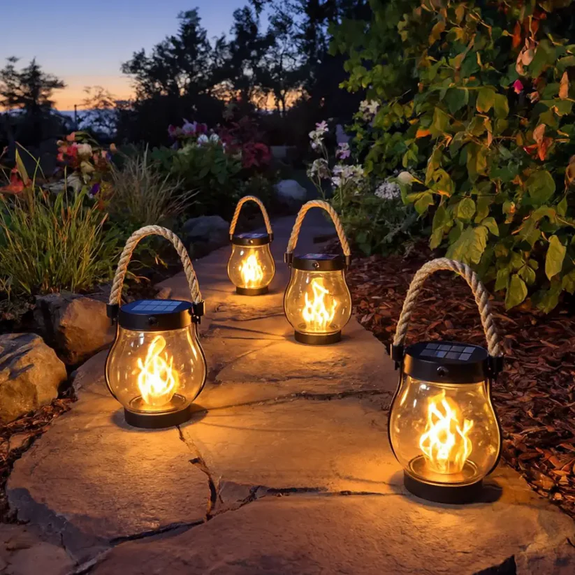 Solar Lantern with Realistic Flame Effect
