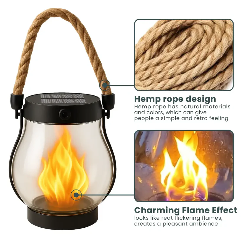Solar Lantern with Realistic Flame Effect