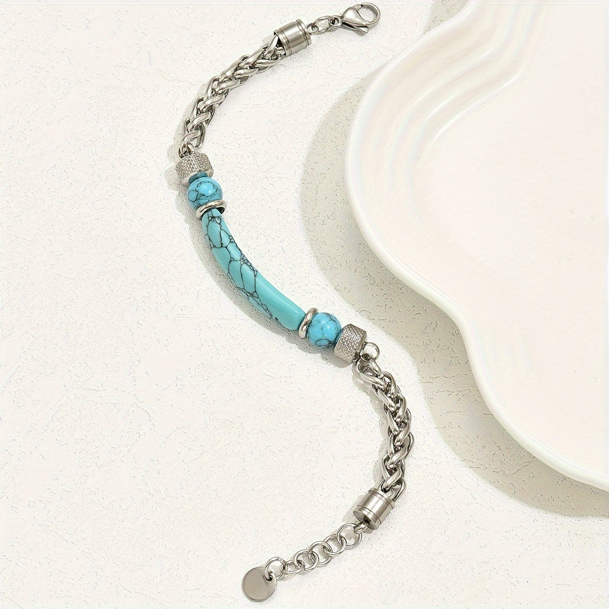 Elegant Silver Turquoise Bracelet