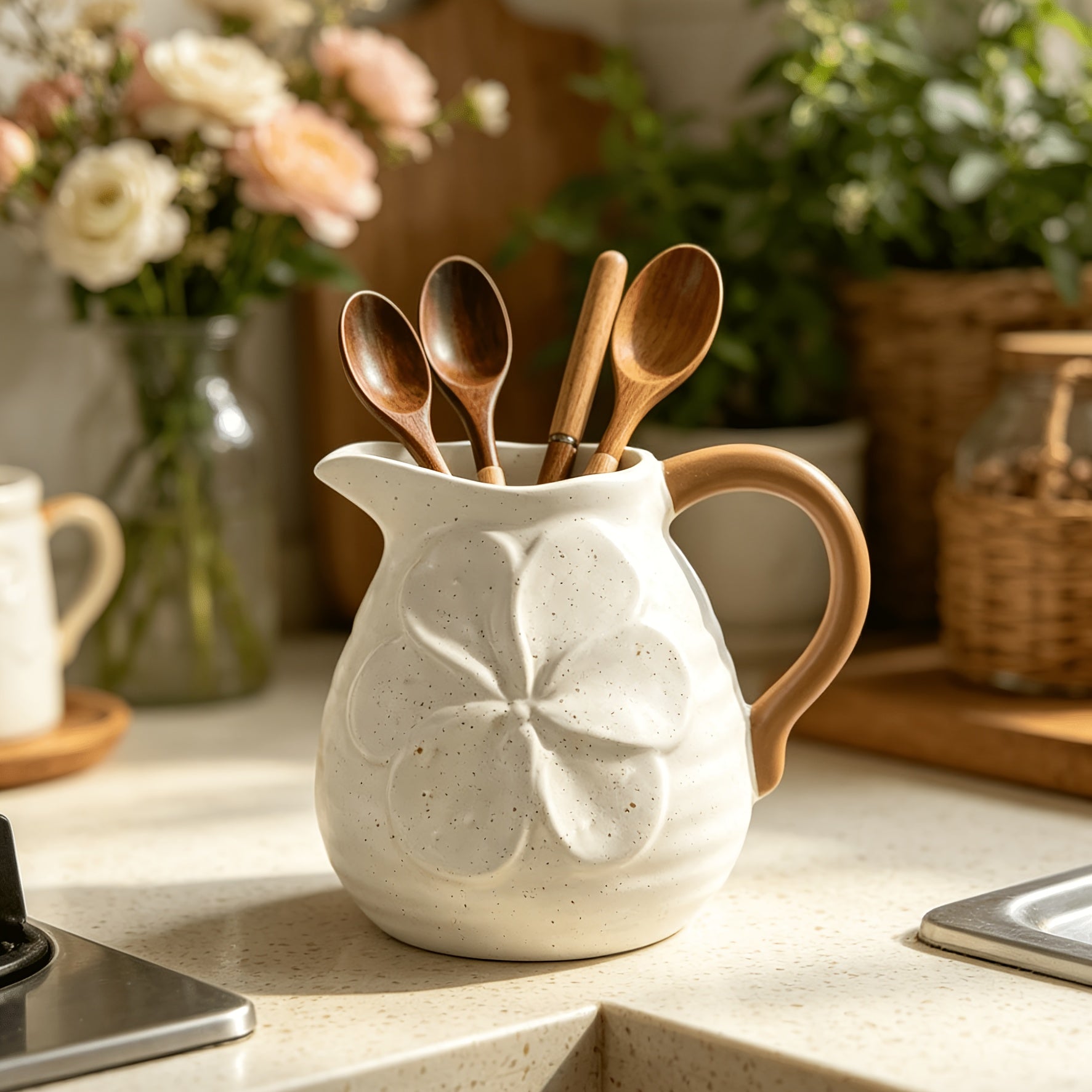 Daisy Embossed Resin Organiser Pot