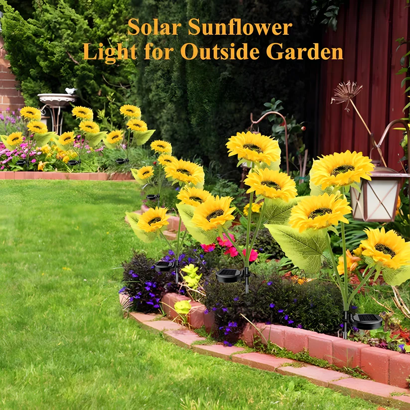 Whimsical Solar Sunflower Garden Lights