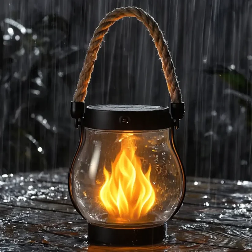Solar Lantern with Realistic Flame Effect