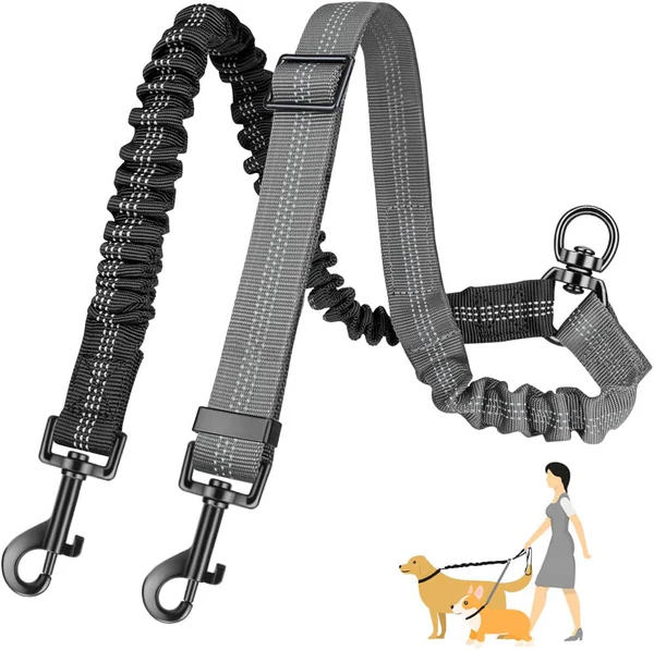 REFLECTIVE & ADJUSTABLE ELASTIC DOG LEASH | SAFE, COMFORTABLE & DURABL