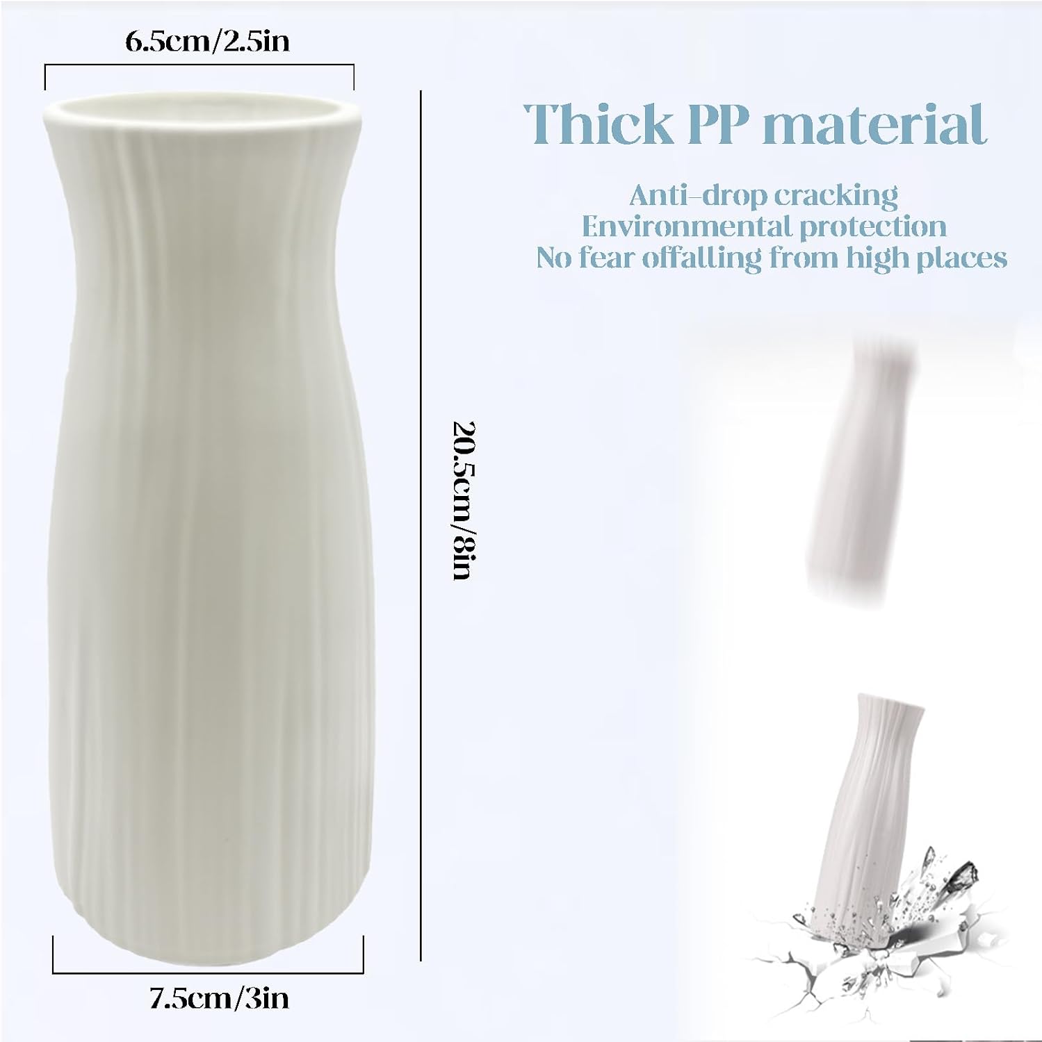 Seashell Textured White Vase | Modern Minimalist Decorative Flower Vase