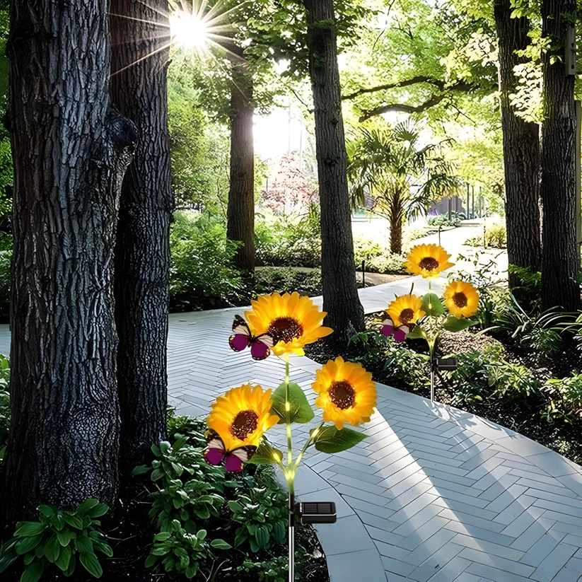 Whimsical Solar Sunflower Garden Lights