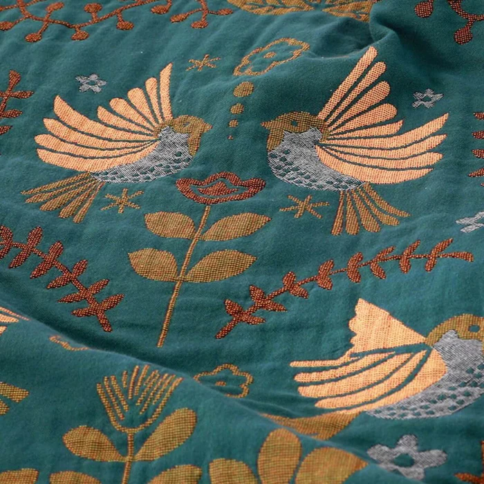 Scandinavian Bird Reversible Throw Blanket