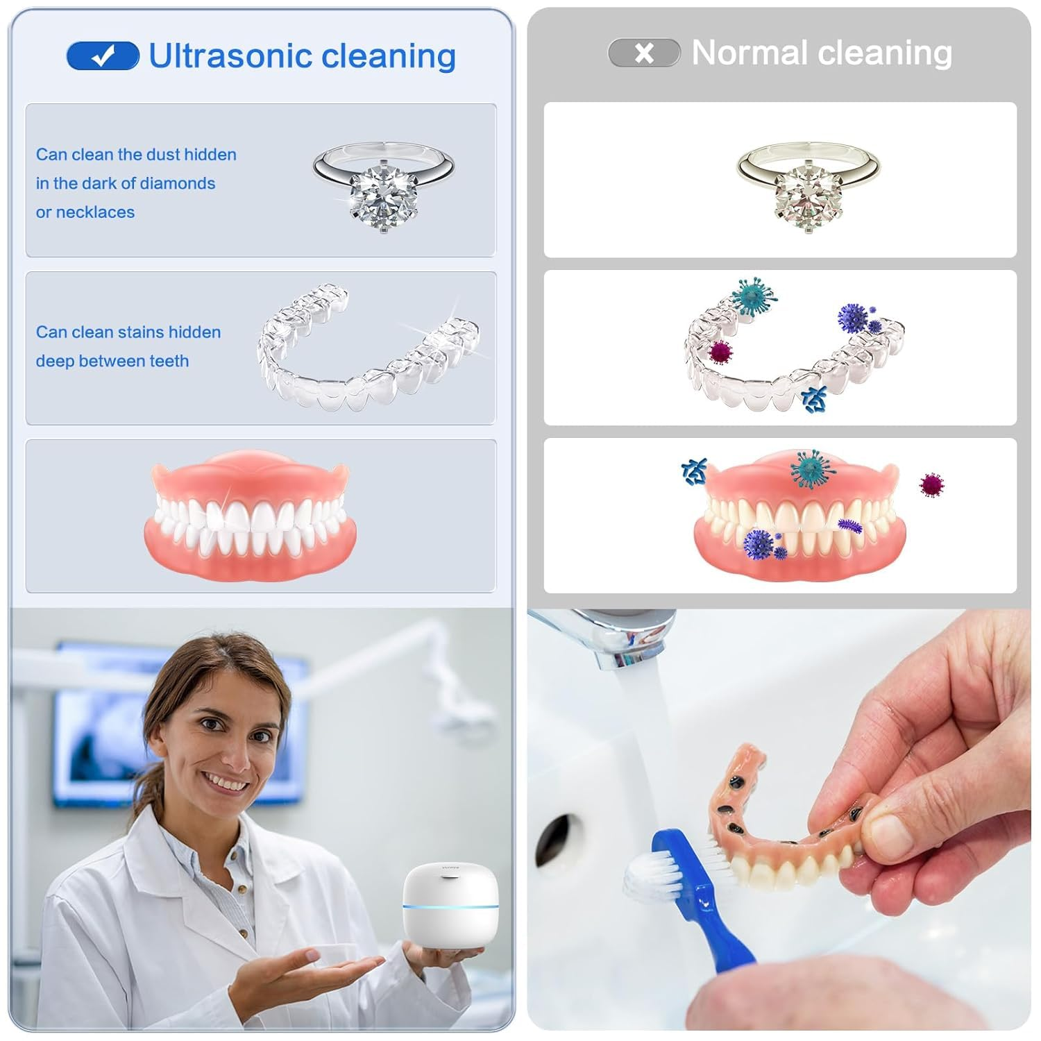 Portable UV Ultrasonic Dental Cleaner