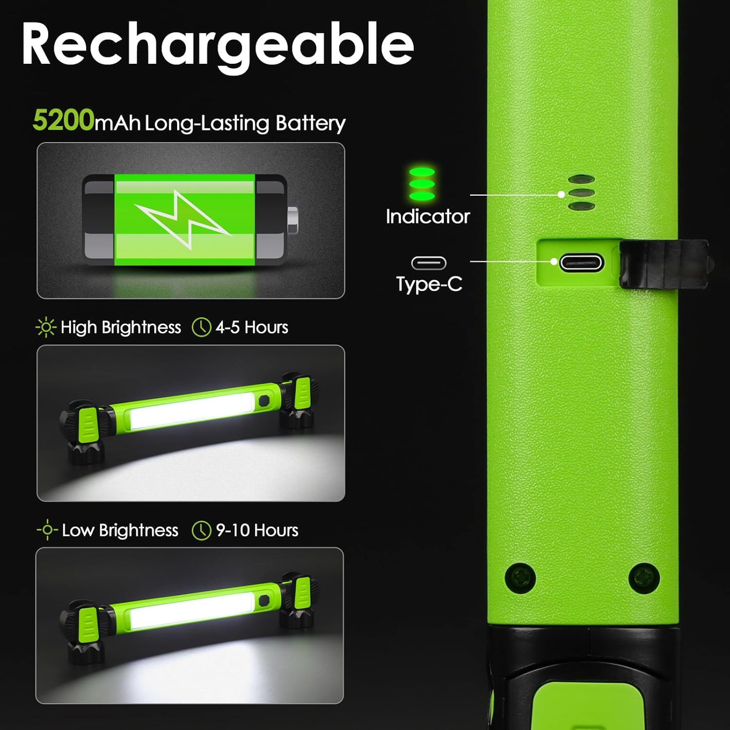 Magnetic 3000 lm Rechargeable LED Work Light