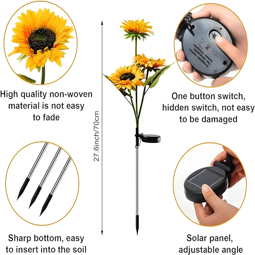 Whimsical Solar Sunflower Garden Lights