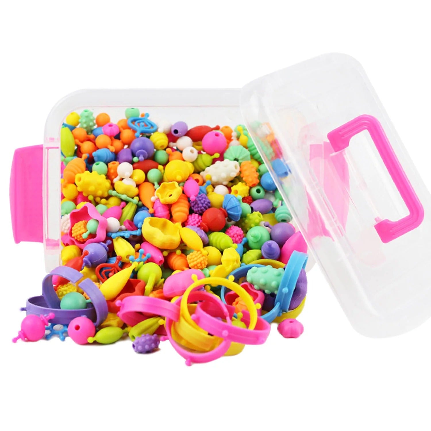 DIY JEWELRY BEAD KIT FOR KIDS | 485PCS ASSORTED SHAPES AND COLOURS