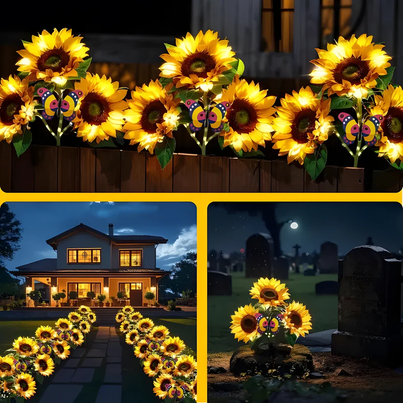Whimsical Solar Sunflower Garden Lights