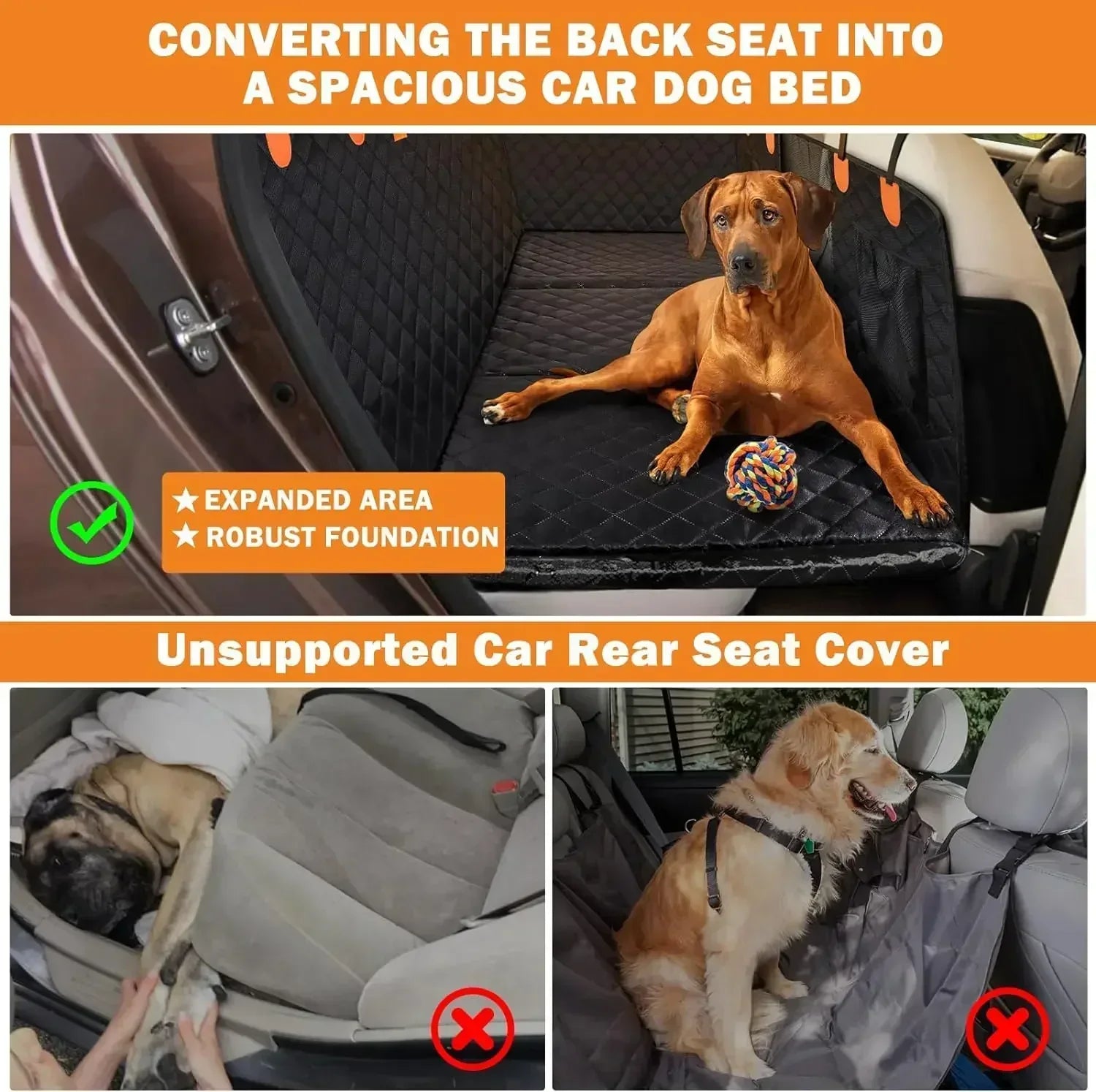 Hard-Bottom Back Seat Extender with Free Dog Bed