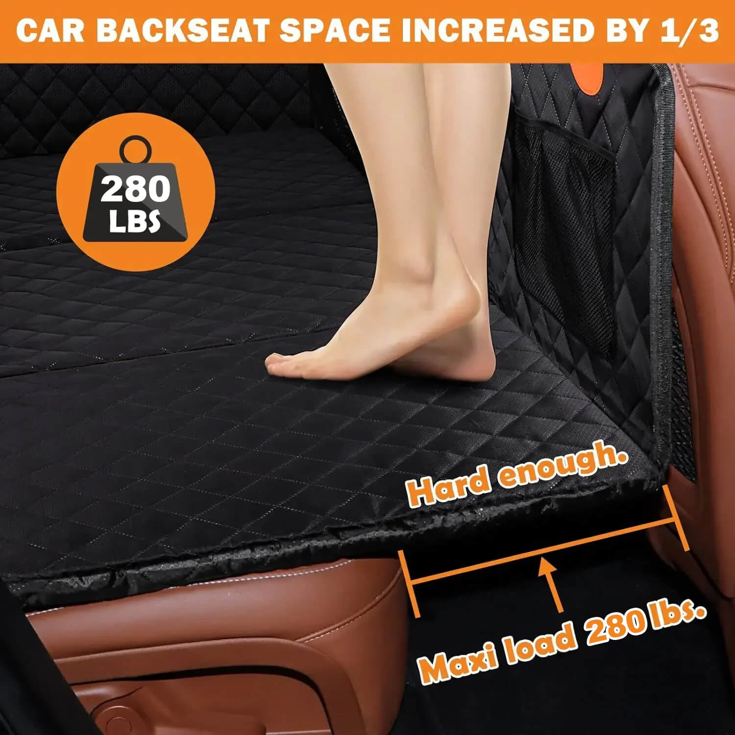 Hard-Bottom Back Seat Extender with Free Dog Bed