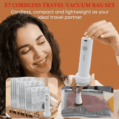 X7 Cordless Travel Vacuum Bag Set