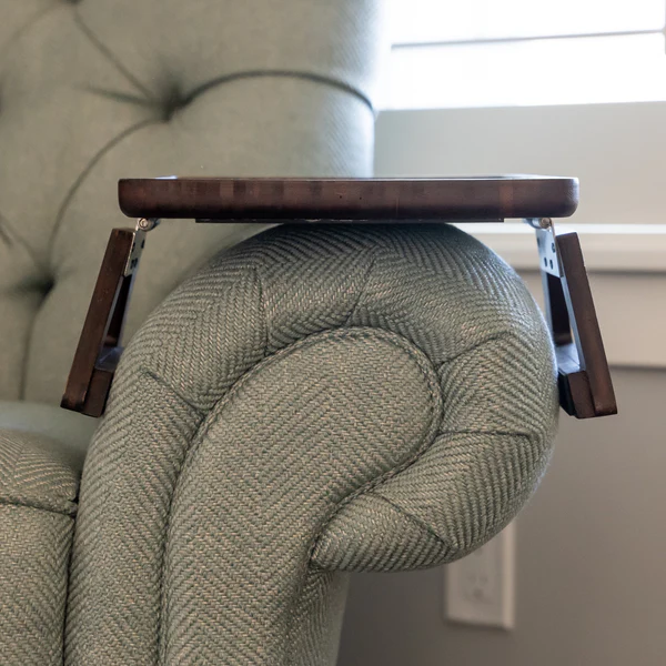 Portable Wooden Folding Sofa Tray Table | Armrest Clip-On Snack Tray