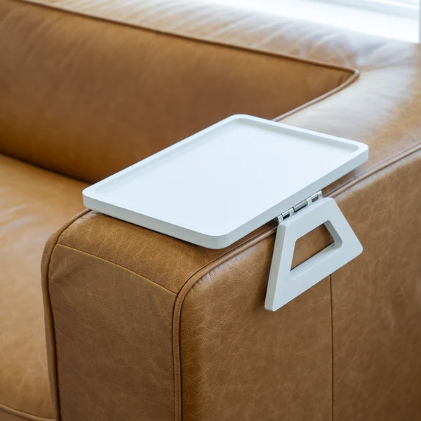 Portable Wooden Folding Sofa Tray Table | Armrest Clip-On Snack Tray