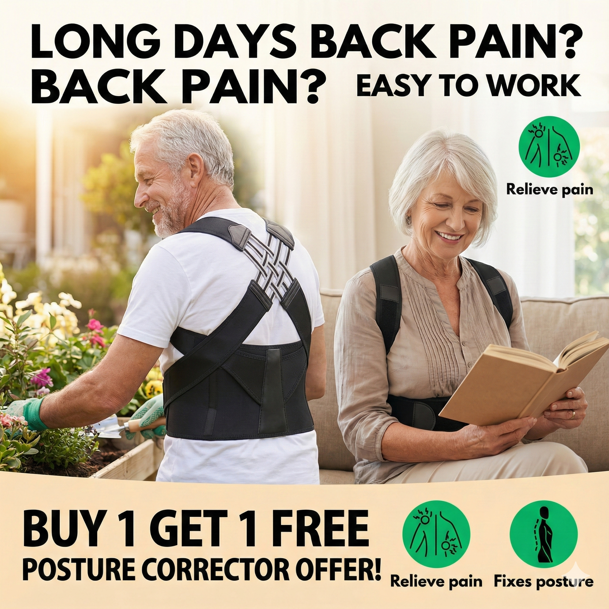 Instant Posture Corrector | Adjustable, Comfortable & Pain-Relieving