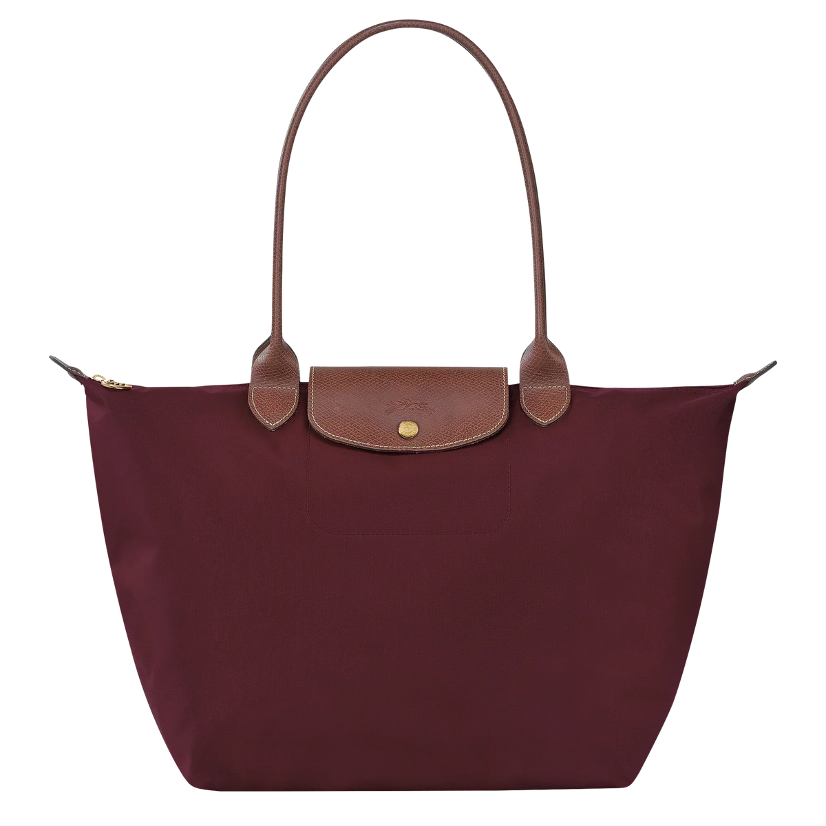Large Foldable Nylon Bag, Burgundy