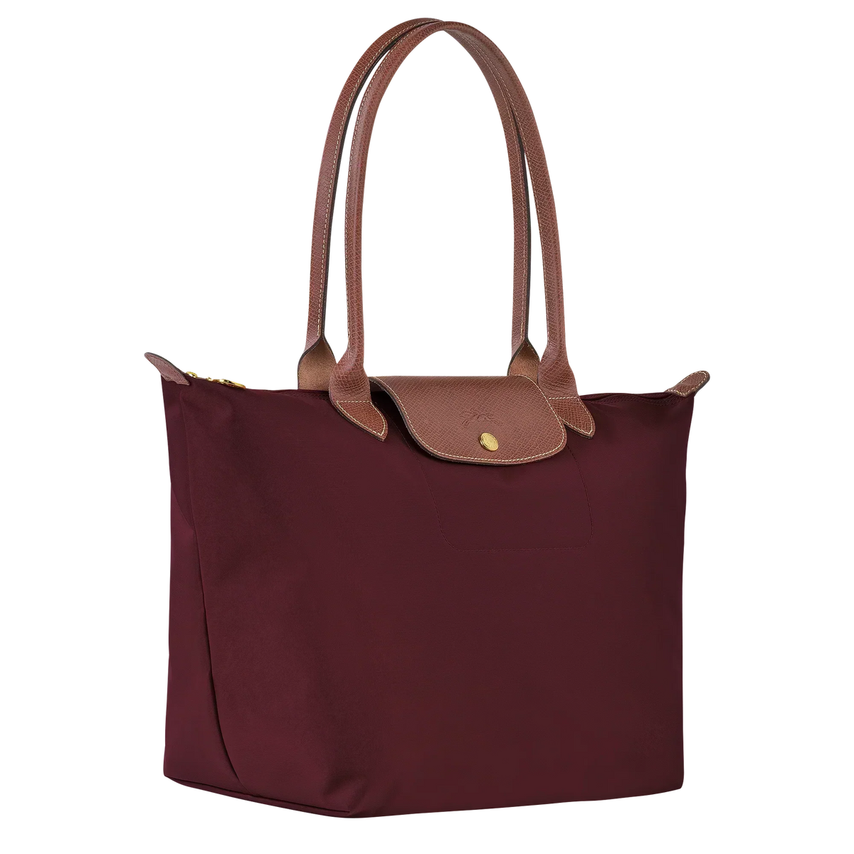 Large Foldable Nylon Bag, Burgundy