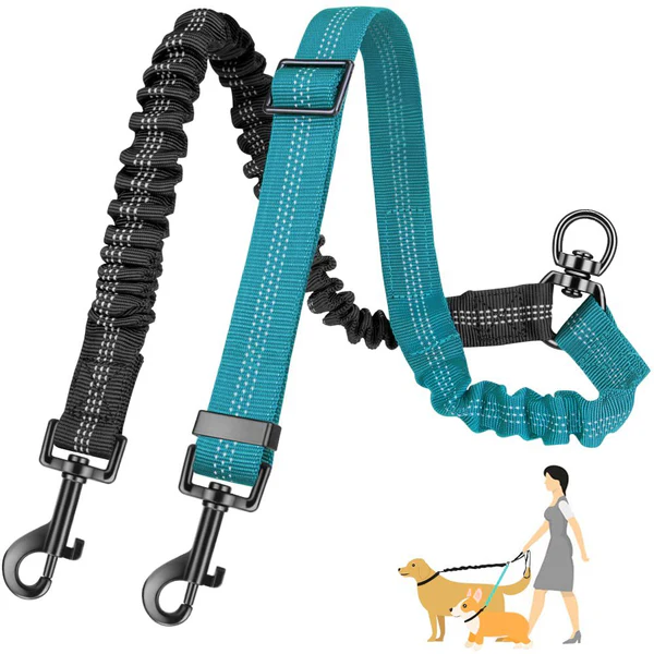 REFLECTIVE & ADJUSTABLE ELASTIC DOG LEASH | SAFE, COMFORTABLE & DURABL