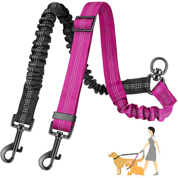 REFLECTIVE & ADJUSTABLE ELASTIC DOG LEASH | SAFE, COMFORTABLE & DURABL