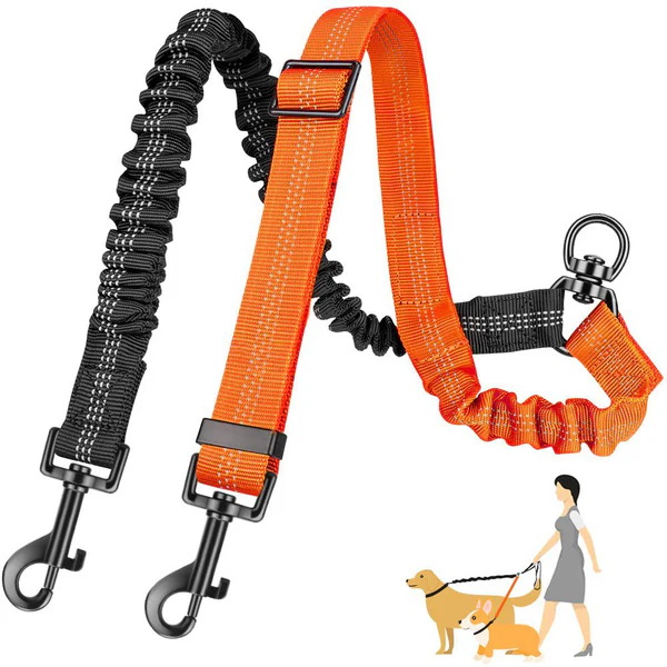 REFLECTIVE & ADJUSTABLE ELASTIC DOG LEASH | SAFE, COMFORTABLE & DURABL