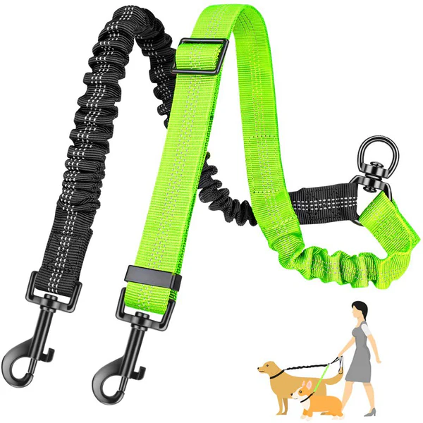 REFLECTIVE & ADJUSTABLE ELASTIC DOG LEASH | SAFE, COMFORTABLE & DURABL