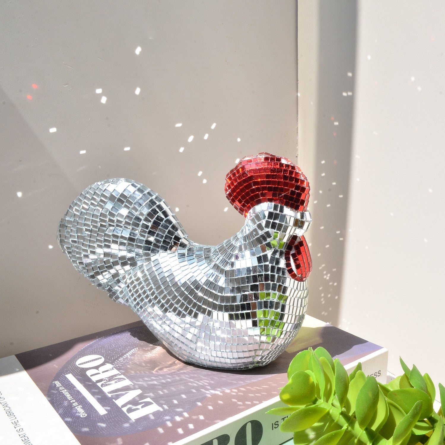 Lunar Disco Rooster Decor