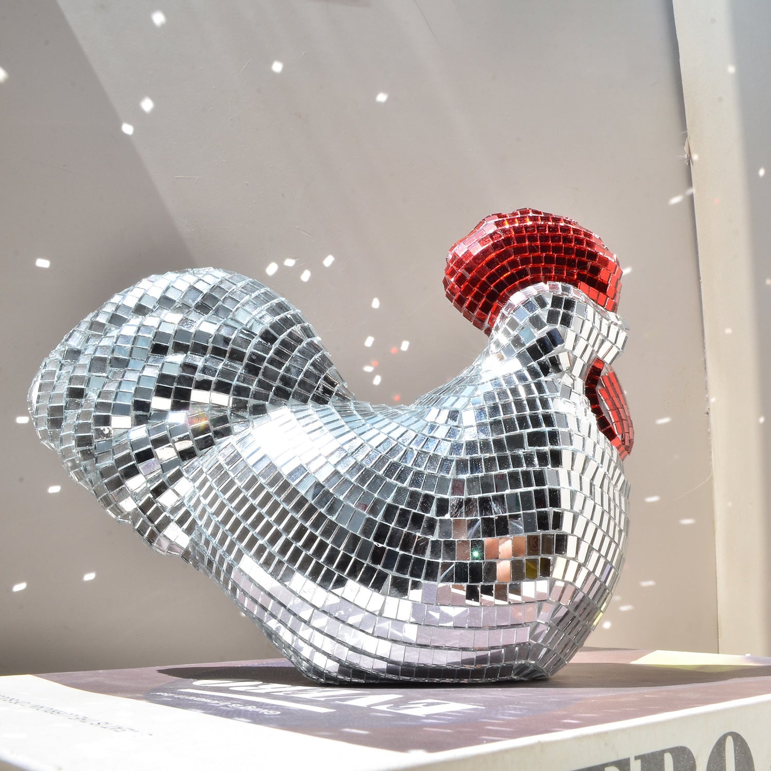 Lunar Disco Rooster Decor