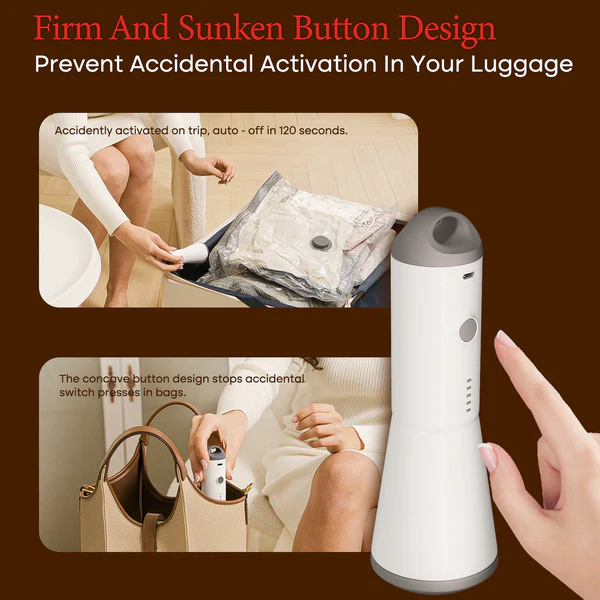Cordless Travel Vacuum Compressor with Storage Bag Set