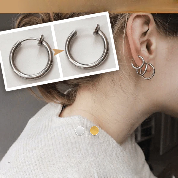 RETRACTABLE EARRINGS | NON-PIERCING HOOP EARRINGS