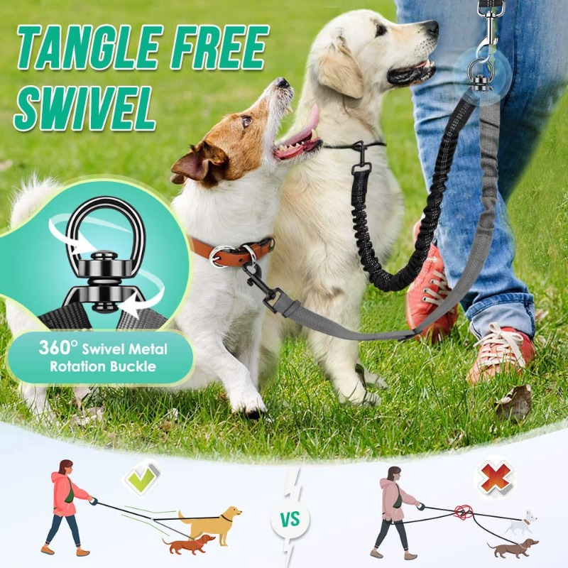 REFLECTIVE & ADJUSTABLE ELASTIC DOG LEASH | SAFE, COMFORTABLE & DURABL