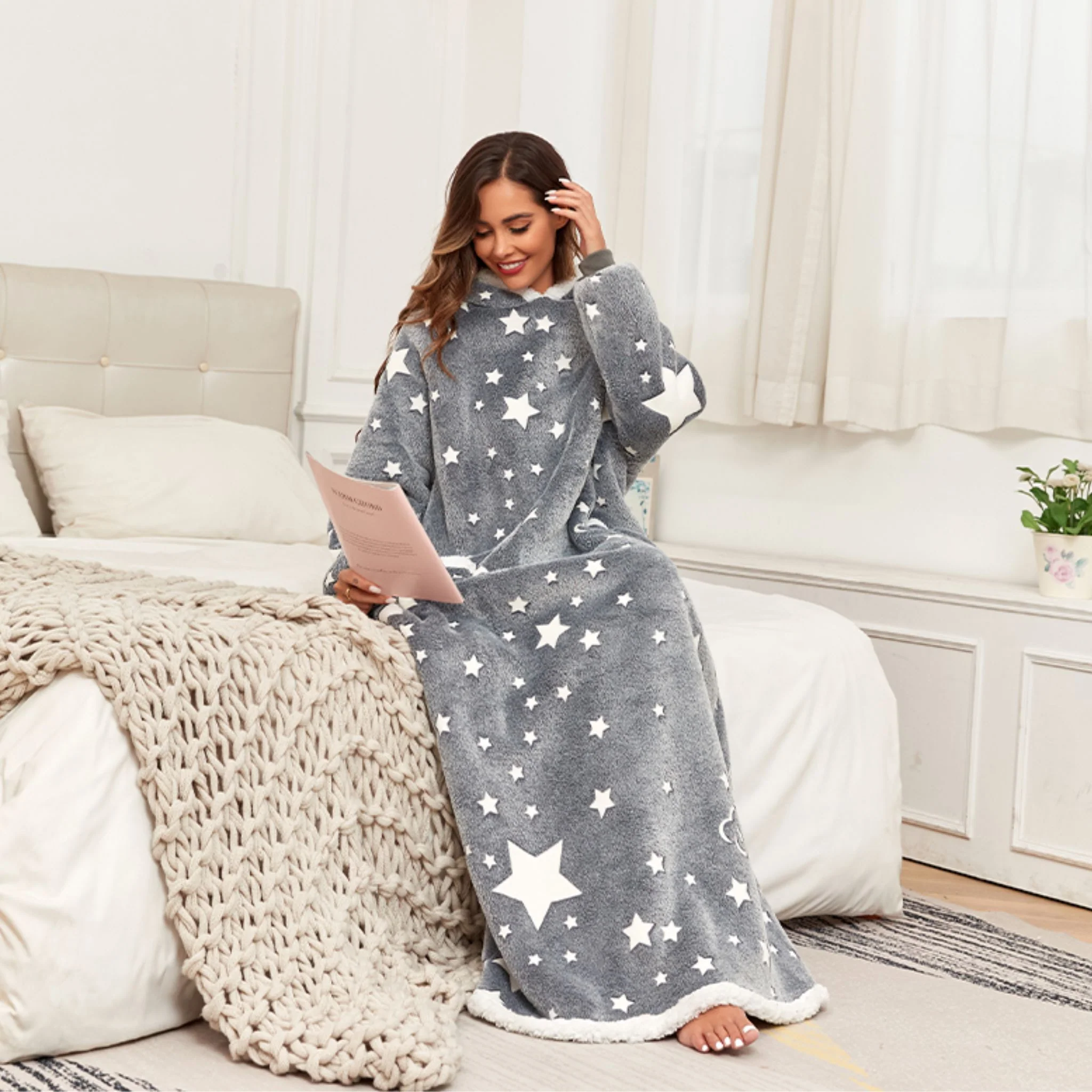 Starry Elegance – Grey – Dual Pockets