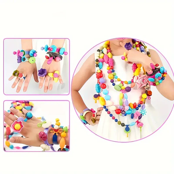 DIY JEWELRY BEAD KIT FOR KIDS | 485PCS ASSORTED SHAPES AND COLOURS