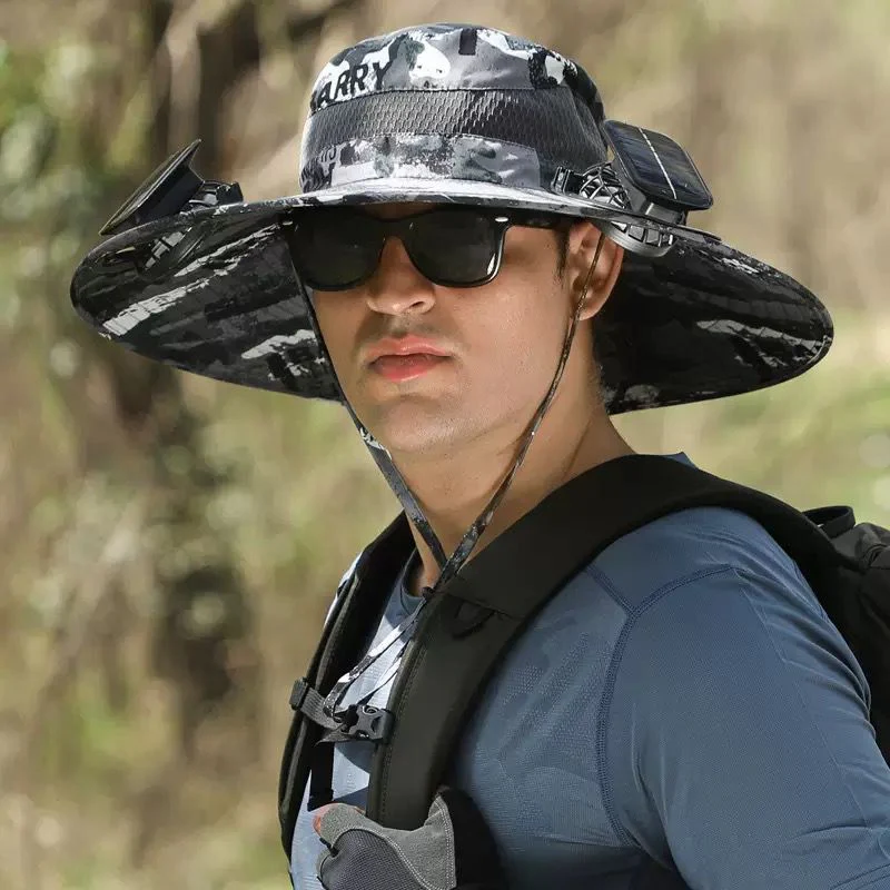 Innovative Solar-Powered Cooling Hat With Wide Brim