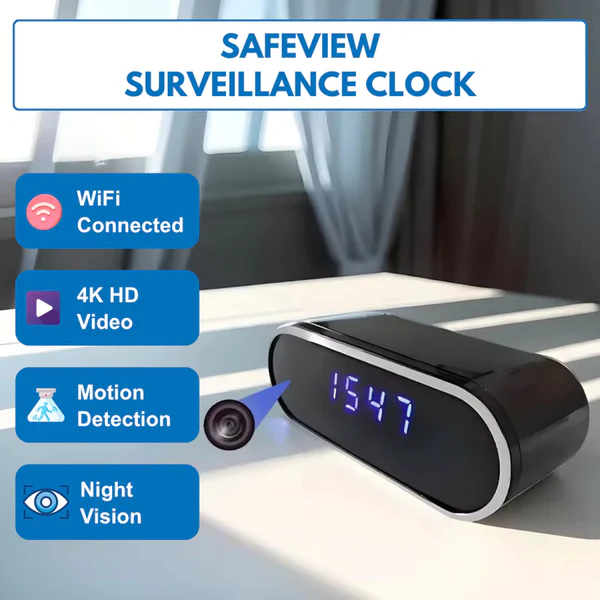 Discreet SafeView Surveillance Clock
