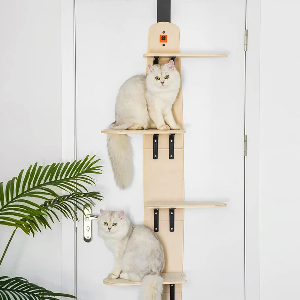 TallTrek Vertical Door-Mounted Cat Tree | Space-Saving Multi-Level Climber