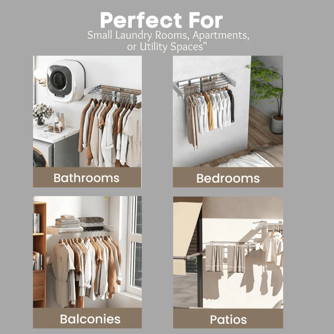 Compact Wall-Mounted Drying Rack