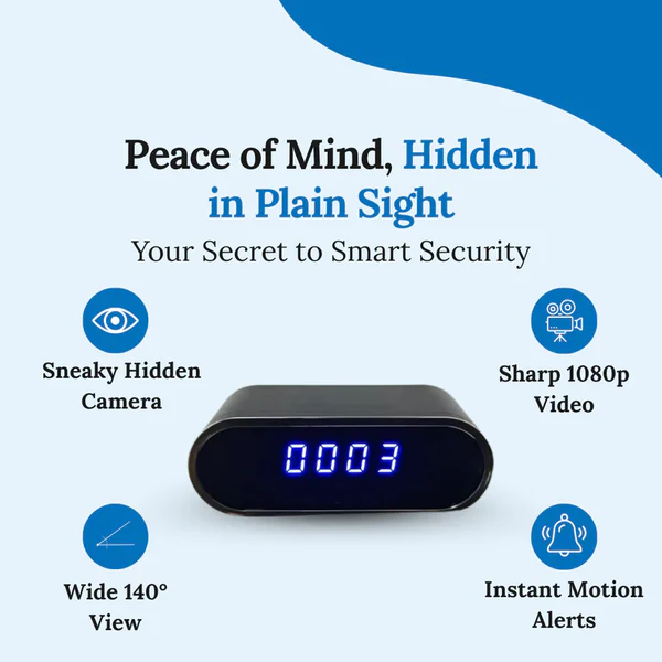 Discreet SafeView Surveillance Clock
