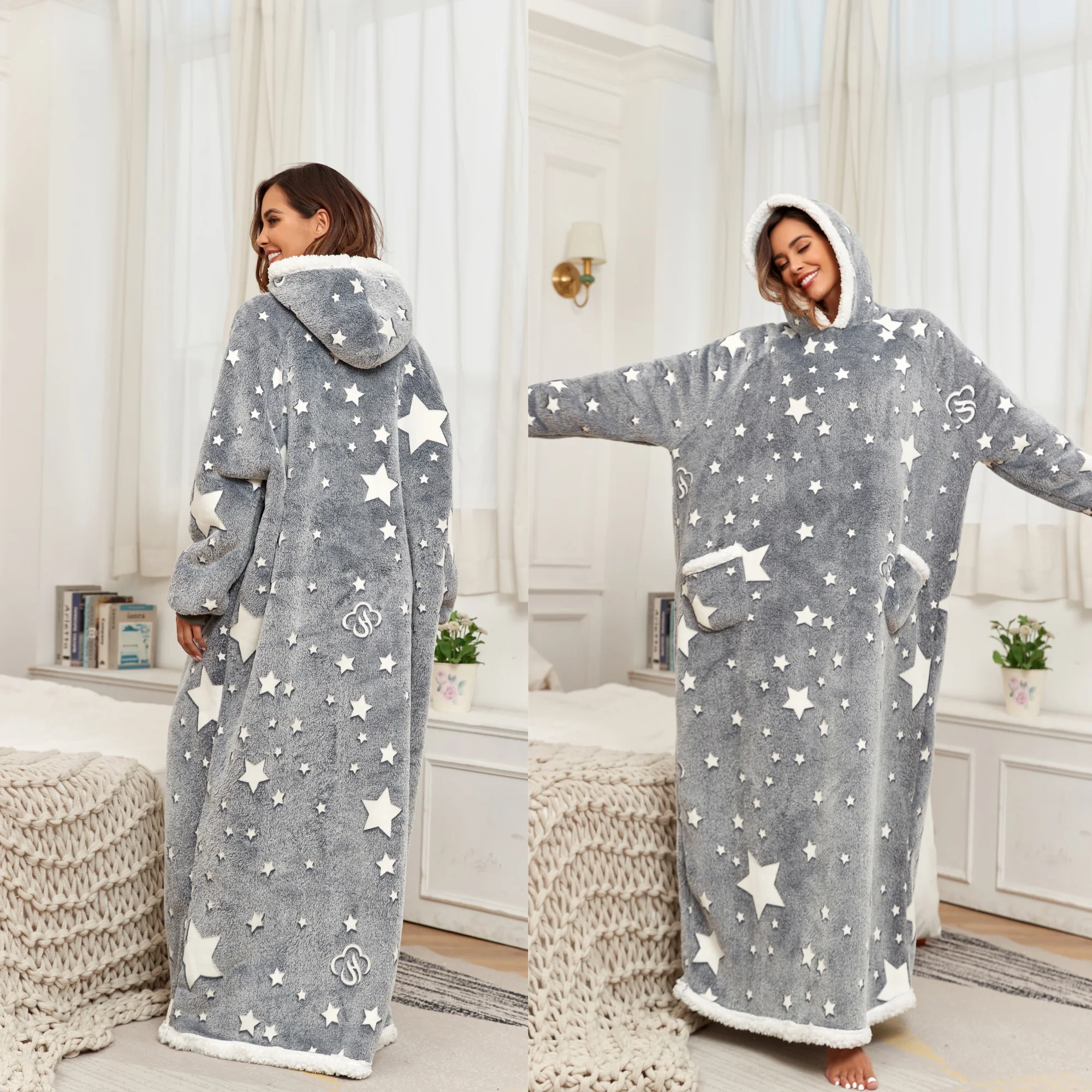 Starry Elegance – Grey – Dual Pockets