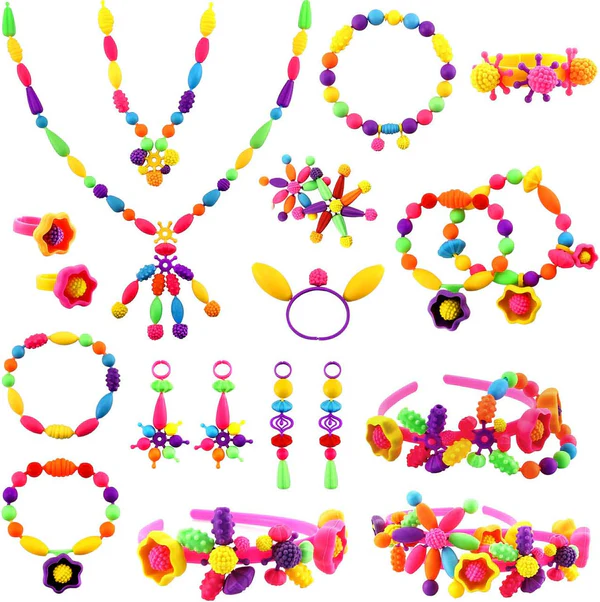 DIY JEWELRY BEAD KIT FOR KIDS | 485PCS ASSORTED SHAPES AND COLOURS