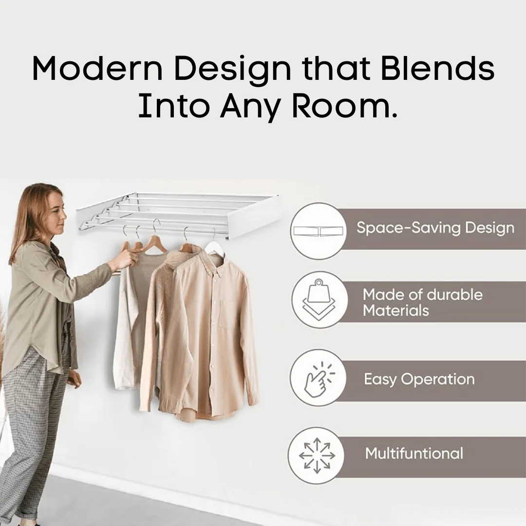 Compact Wall-Mounted Drying Rack