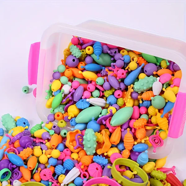 DIY JEWELRY BEAD KIT FOR KIDS | 485PCS ASSORTED SHAPES AND COLOURS
